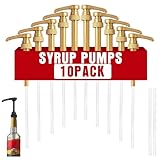 10 Pcs Gold Coffee Syrup Pumps, Compatible with 25.4 Oz/750ml Bottles, Great for Home & Coffee Bar Drinking Mixes, Tea, Beverage, Cocktails