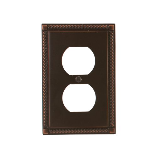 Amerelle 54Dvb Georgian Tumbled Wallplate, 1 Duplex, Aged Bronze #TOP16
