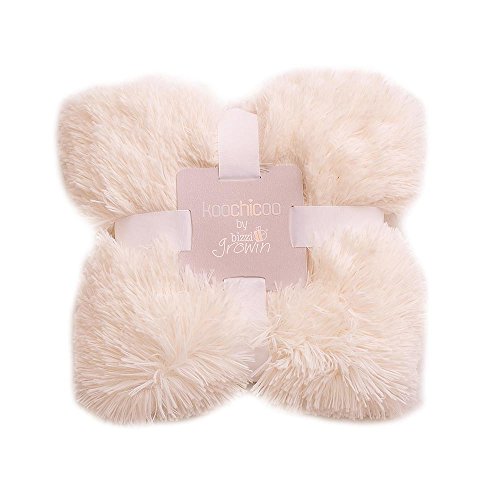 Bizzi Growin koochicoo Pom Pom Borde De Lujo Manta para bebé 100 cm x 100 cm, color rosa