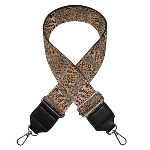Image of Leopard Women's Bag Strap Snake Skin Purse Strap Replacement Strap Cheetah Print Shoulder Strap Brown Color Block Adjustable Strap Decoration Crossbody Straps for Purses