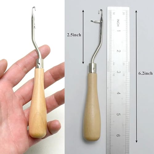 Image of 5Pcs /Sets Bent Latch Hook Crochet Hooks Hair Braiding Tools Dreadlocks Different Sizes Crocheting Weaving Needles for Hair Braiding, Rug Making and Art Crafts