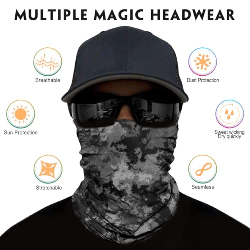 Image of Neck Gaiter for Men Women Headwear Bandana Head Wrap Face Scarf Mask Cover Warmer Balaclava-Seamless & Versatile