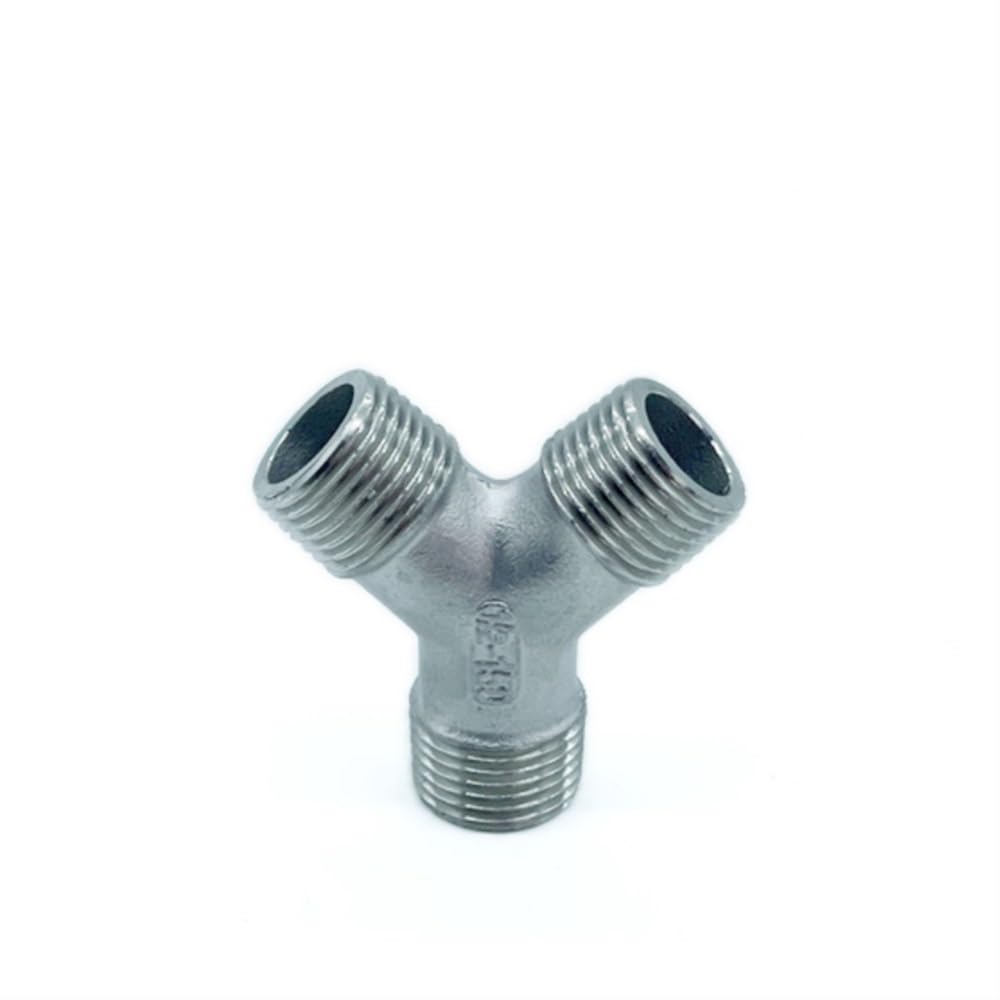 Threaded SS304 Stainless Steel Multifunction, 3 Way Tee Y Pipe Fitting 1/4" 3/8” 1/2" 3/4" 1" 2" Threaded Pipe 1pc(1-1/2")