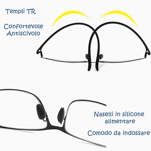 Amorays Occhiali da Lettura Rettangolari alla Moda...
