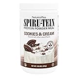 NaturesPlus SPIRU-TEIN, Cookies & Cream - 1.15 lbs - Plant-Based Protein Shake - Non-GMO, Vegetarian, Gluten Free - 15 Servings