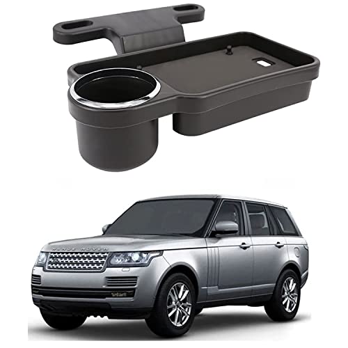 Image of Oshotto (FT-04) Foldable Car Auto Headrest Rear Back Seat Table Drink Food Cup Tray Holder Compatible with Rangerover Autobiography - Black