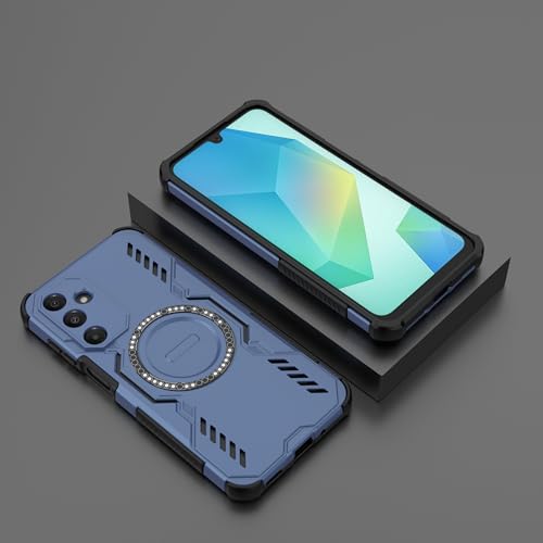 Image of SPAZY CASE Oppo A6c Back Cover |Rugged Shockproof Armor Case with Magnetic Metal Ring Supports Magsafe Charger & Car Mount | Military Grade Protection | Blue