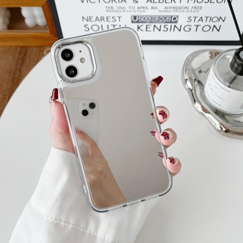 ZTOFERA Mirror Case for iPhone 12/iPhone 12 Pro, Mirror for Girls Women Makeup, Cute Glossy Hard Back+Clear Soft TPU Bumper Slim Fit Anti-Drop Shockproof Protective Case for iPhone 12/12 Pro
