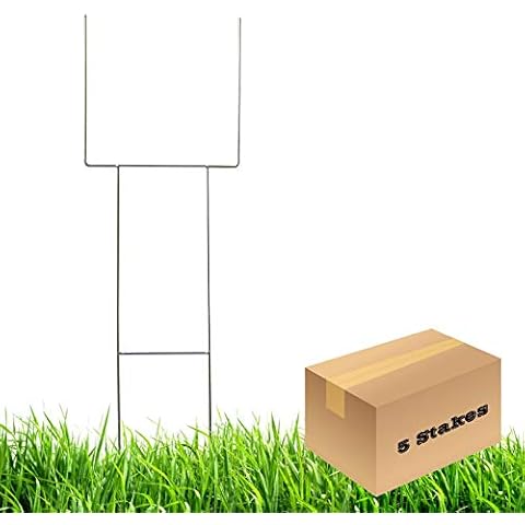 MTB H Frame Wire Stakes 30 x10-inch (Pkg of 5) 8.5 ga Metal -Yard Sign Stakes for Advertising Board,Garden Lawn Stakes for Yard Signs,Lawn Sign Holder Cover