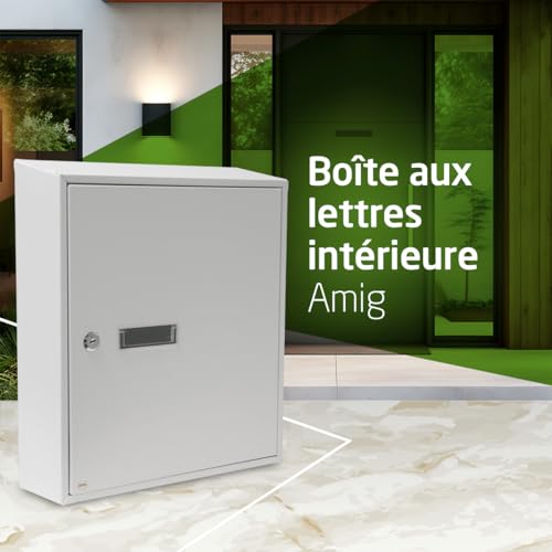 Boîte aux lettres intérieure blanche Amig 40x36cm pour porte ou mur - 3