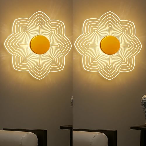 Image of Lamp master 3-in-1 LED Wall & Ceiling Light | Spiral Flower Design | 23cm Acrylic Decorative Lamp | Energy-Efficient | Modern Wall Decor for Bedroom, Living Room & Home