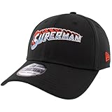 New Era Superman Steel Text Logo 39Thirty - Gorra ajustada, Negro, M-L