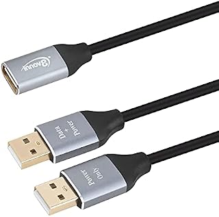 INNOV8 USB 2.0 Type A Female to 2 Dual USB A Male Hub Power Adapter Y Splitter Cable 0.3m
