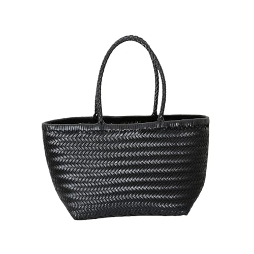 Sac bandoulière tissé pour femmes et grand sac de shopping décontracté