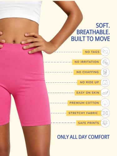 Image of mackly Girls Inner Shorts (Pack of 2) | 2-in-1 Seamless Panty Shorts with Gusset | Soft Breathable Base Layer for Dresses, Skirts