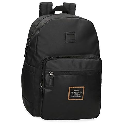 Pepe Jeans Pathway Laptop-Rucksack Schwarz 32x44x15 cms Baumwolle und PU 15,6" 21.12L Cover