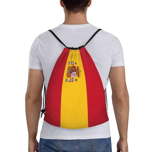 Spanish flag print Drawstring Bag Sack Gym Bag Ditty Bag for Gym Traveling, Hiking, Yoga, Shopping for Adult2