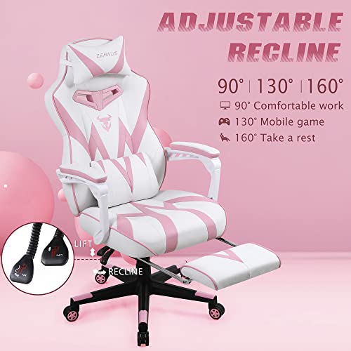 Pink Gaming Chair, Gaming Computer Chair For Girls, Reclining Gamer Chair With Footrest, Ergonomic Pc Gaming Chair With Massage, Gaming Desk Chair For Women, High Back Gaming Chairs For Adults (Pink) #TOP3