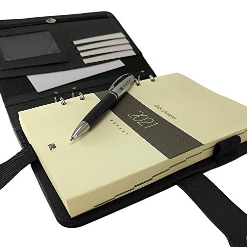 Agenda Planner Personalizada 2021 em Couro Preto