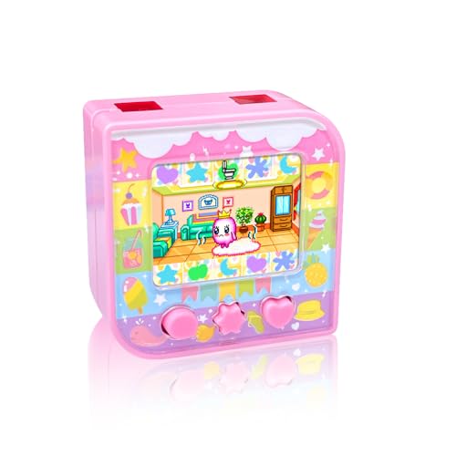 FINGEREVO M1 Interactive Toy Virtual Electronic Pets Digital Pet Video Game Party Favors Color Screen Handheld Electronic Game Pink