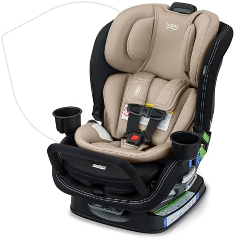 Britax Poplar S Convertible Car Seat, 2-in-1 Car Seat with Slim 17-Inch Design, ClickTight Technology, Sand Onyx