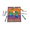 Innovative Designs Mine Craft Kids Coloring Art and Sticker Set,30 Pcs.School and Craft Supplies with Pencil Case,Blue #4