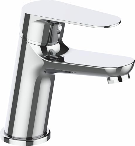 VALAZ Grifo Lavabo Cromado | Grifo Monomando Lavabo, Mezclador Agua Fría y Caliente, Ahorro de Agua | Instalación Facil y Rápida | Grifo de Lavabo Inoxidable, Latón, Elegante, Redondo, Serie Pisuerga