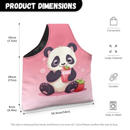 Image of ZUXONGSY Panda Yarn Bags for Crocheting on the Go Strawberry Crochet Hook Organizer Knitting Bags NAD Totes,Holding Yarn Crochet Hook Needles,Large
