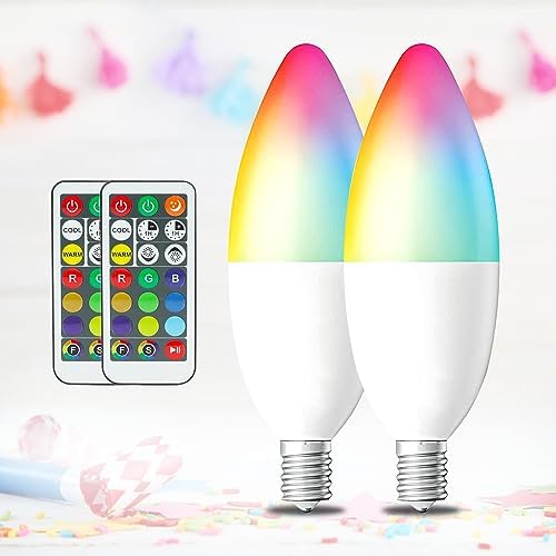 Unisun LED E14 Light Bulbs 6W (Equivalent to 40W), RGB Colour Changing