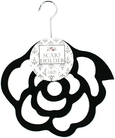 Black Rose Flocked Scarf and Accessory Holder