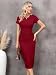 Missufe T Shirt Freizeitkleid Enges Sommerkleid Damen Midikleid Bodycon mit Schlitz Bleistiftkleid Kurzarm Figurbetontes Gerafftes Kleider (Burgund, Medium)