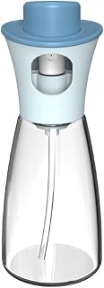 Botella de vidrio con atomizador de aceite, capacidad de 180 ml, herramienta de cocina y barbacoa, color azul