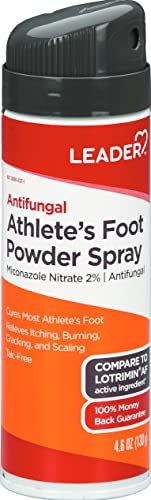 LEADER Athlete's Foot Powder Spray, Cools& Soothes Feet, Talc-Free, 4.6