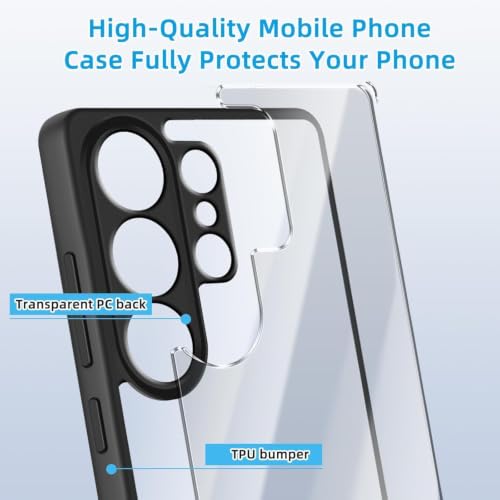 Image of VONZEE Clear Back Case Cover for Samsung Galaxy S26 Ultra 5G | Shockproof Design | Hard Back Cover Case for Samsung Galaxy S26 Ultra 5G (PC & TPU, Black)