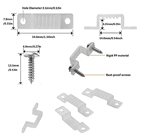 Mmsd 100 Pack Led Rope Light Mounting Brackets Outdoor Rope Light Fixing Clips Suit For 14-15Mm Width Rigid Rope Light Holder With 202Pcs Screws #TOP2