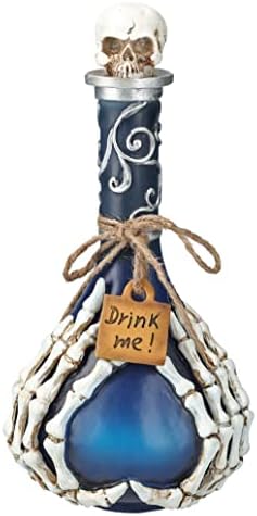 Pacific Giftware Gothic Skeleton Hand Potion Bottle Blue and Silv...