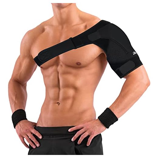 supregear Hombrera, Apoyo de Hombro Ajustable Compresión Manga Envoltura Inmovilizadora de Brazo con Paquete Frío/Caliente para Hombre Mujer Manguito Rotador Roto Estabilidad y Recuperación del Hombro