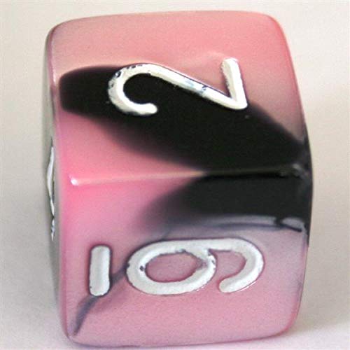 Chessex Polyhedral 7-Die Gemini Dice Set - Black-Pink With White Chx-26430 #TOP7