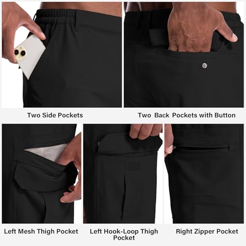 Image of Jessie Kidden Mens Cargo Shorts Expandable Waist Quick Dry Hiking Shorts