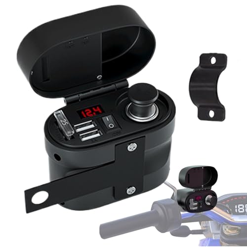 Chargeur USB Moto étanche avec horloge intégrée pour guidon de deux-roues