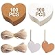 Herz Geschenkanhänger, 200 Stück Kraftpapier Geschenkanhänger Etiketten mit Schnur, Kraftpapier Anhänger Etiketten, Herz Deko für Hochzeit, Geburtstag Valentinstag