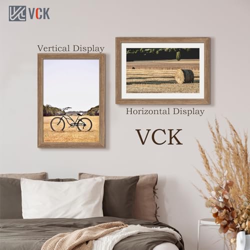 Image of VCK 13x19 Frames 3 Pack, Walnut Poster Frame MDF Wood with Polished Plexiglass, Wall Mounting Horizontal & Vertical Display