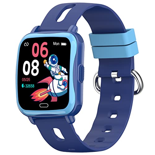 moreFit Fitnessuhr für Kinder,1,4 Zoll Smartwatch mit Herzfrequenz Fitness Tracker mit Blutsauerstoff Schlafmonitor Schrittzähler Fitness Armband Uhr für Kinder Mädchen Junge Aktivitätstracker (Blau) Cover