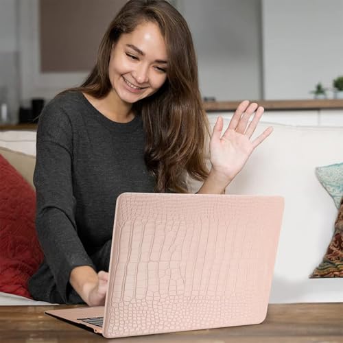 iNOTOGG Compatible with MacBook Pro 13 Inch Case 2022-2016, A2338 M1 M2/A2289/A2251/A2159/A1989/A1706 with Touch Bar & Touch ID, PU Leather Hard Case with Keyboard Cover & Screen Protector, Pink by iNOTOGG - Image 6