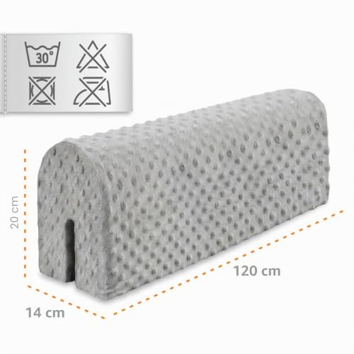 Miniatura 2 de Totsy Baby Chichoneras Cuna Parachoques Cunas Bebe 120 Cm - Protector Anti Caida Y Golpe Espuma De Barrera Seguridad Niños Y Niñas Para Cama Protection De Valla Y Borde Infantil Gris Claro