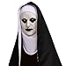 ZDOVLZZPON Halloween Nun Full Head Latex Mask For Scary Party Cosplay Mens Masquerade