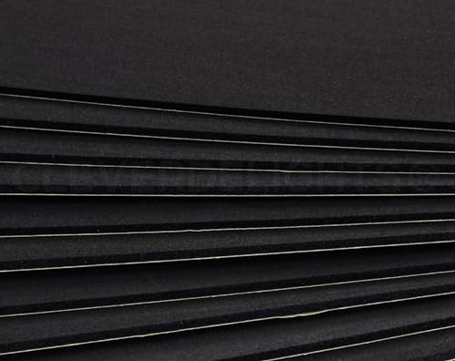 CleverDelights 8\" x 12\" Black Foam Sheets - 10 Pack - Large Self Adhesive Craft Sheets