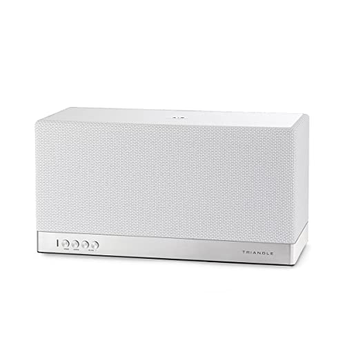 Triangle - AIO 3 - All-in-One Speaker Connected Compatible with Bluetooth, Wi-FI & Wireless Multiroom - HD Audio - Optical Input - 2x 45W - 360 x 195 x 150 mm - Frost White