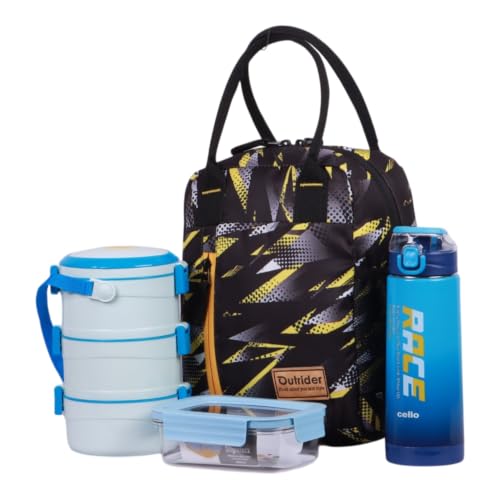 Image of Outrider Polyester Jumbo Lunch Bag,Lunch Bag for Office Men, Women and Kids, Quality Tiffin Bag for School, Picnic, Work, Carry Bag for Lunch Box, 12 litres,