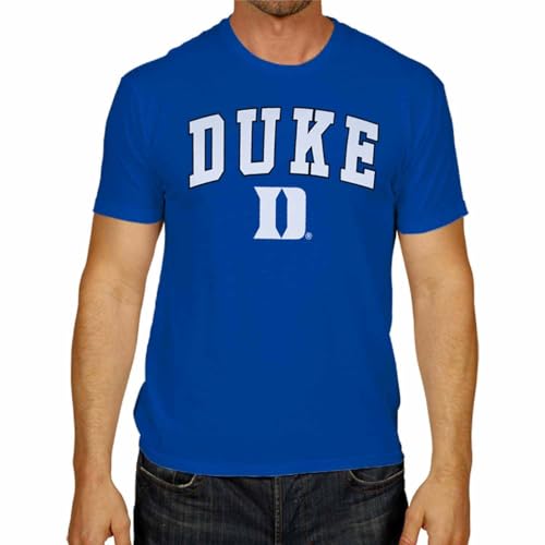 Campus Colors NCAA Adult Gameday Cotton T-Shirt - Premium Quality - Semi-Fitted Style - Officially Licensed Product (Duke Blue Devils - Royal, Medium)